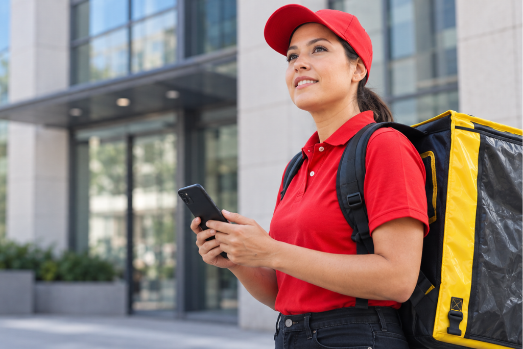 Repartidora de una aplicación digital de servicios