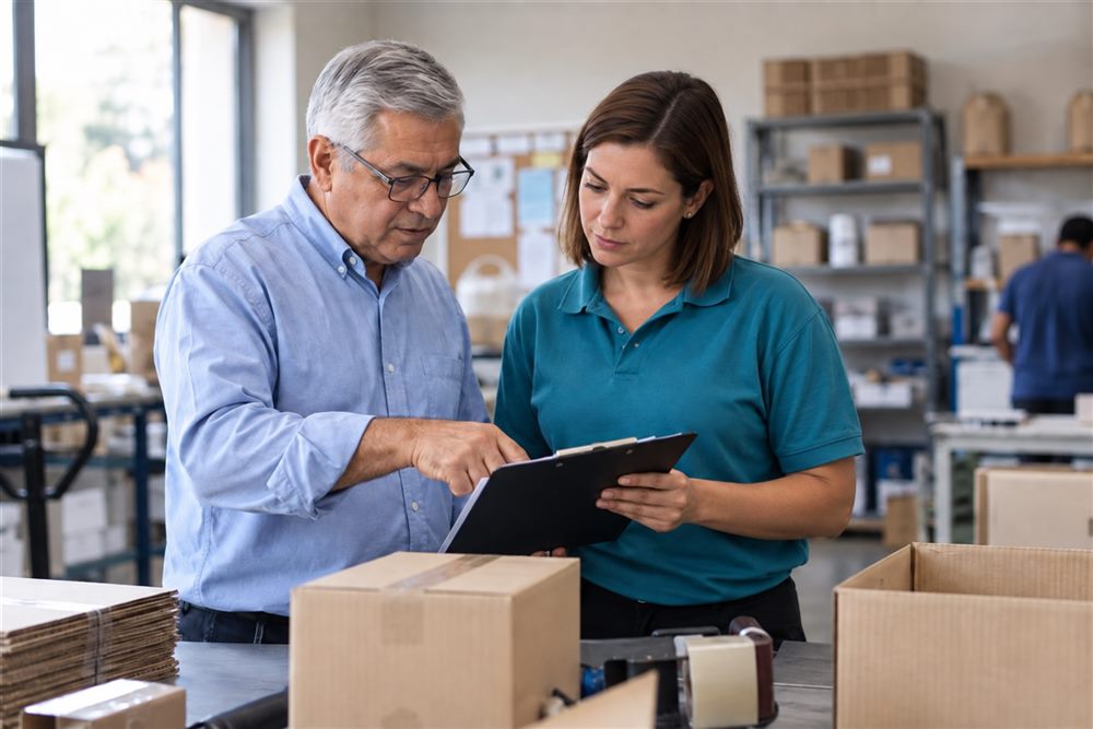 Trabajadores dependientes coordinando sus tareas